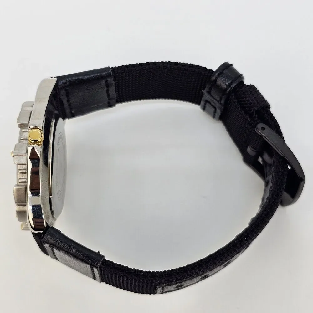 VTG Sports Illustrated Watch Men 38MM Yellow Dial New Black Canvas Bands Battery